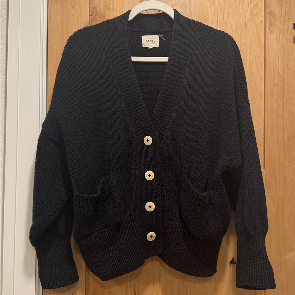 Mate the Label organic knit black cardigan